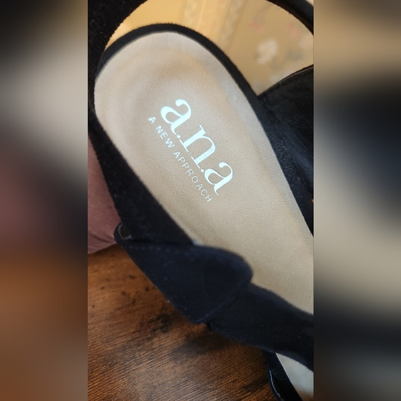 a.n.a Black Suede Wedge Sandals - Picture 3 of 4